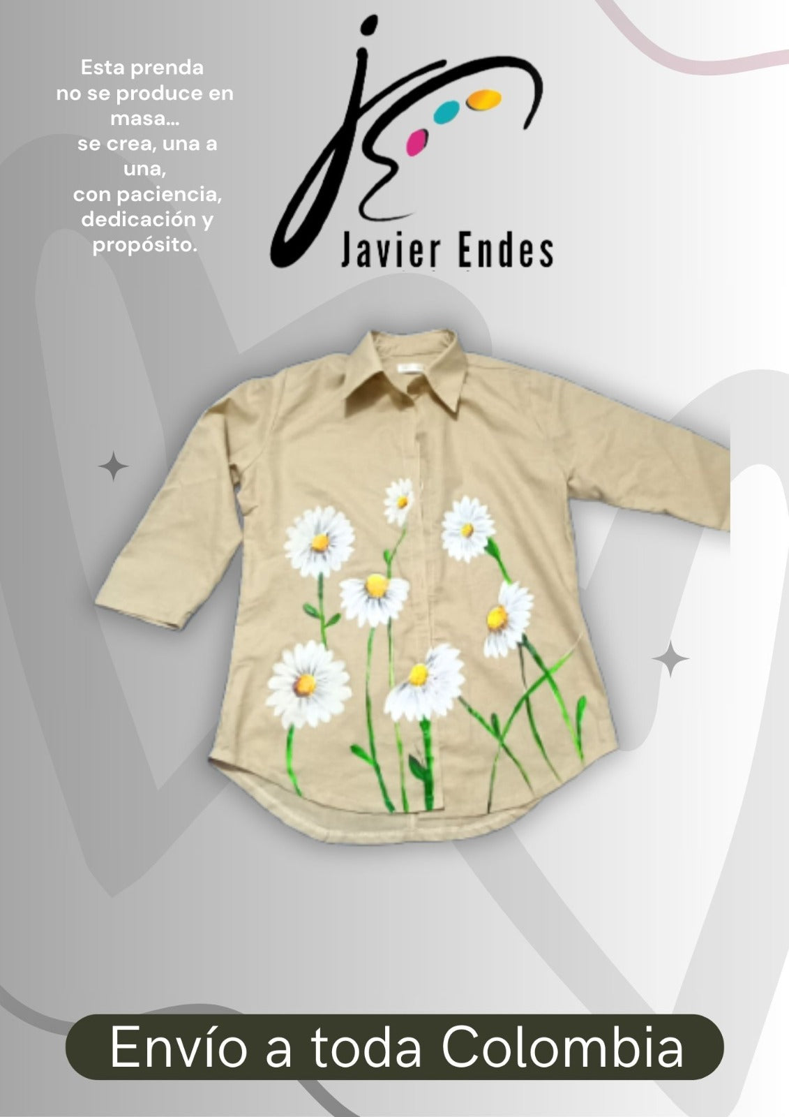 Camisa flores blancas