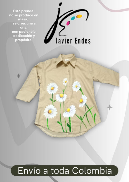 Camisa flores blancas