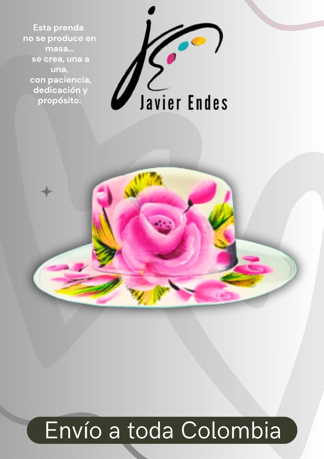 Sombrero flor rosada